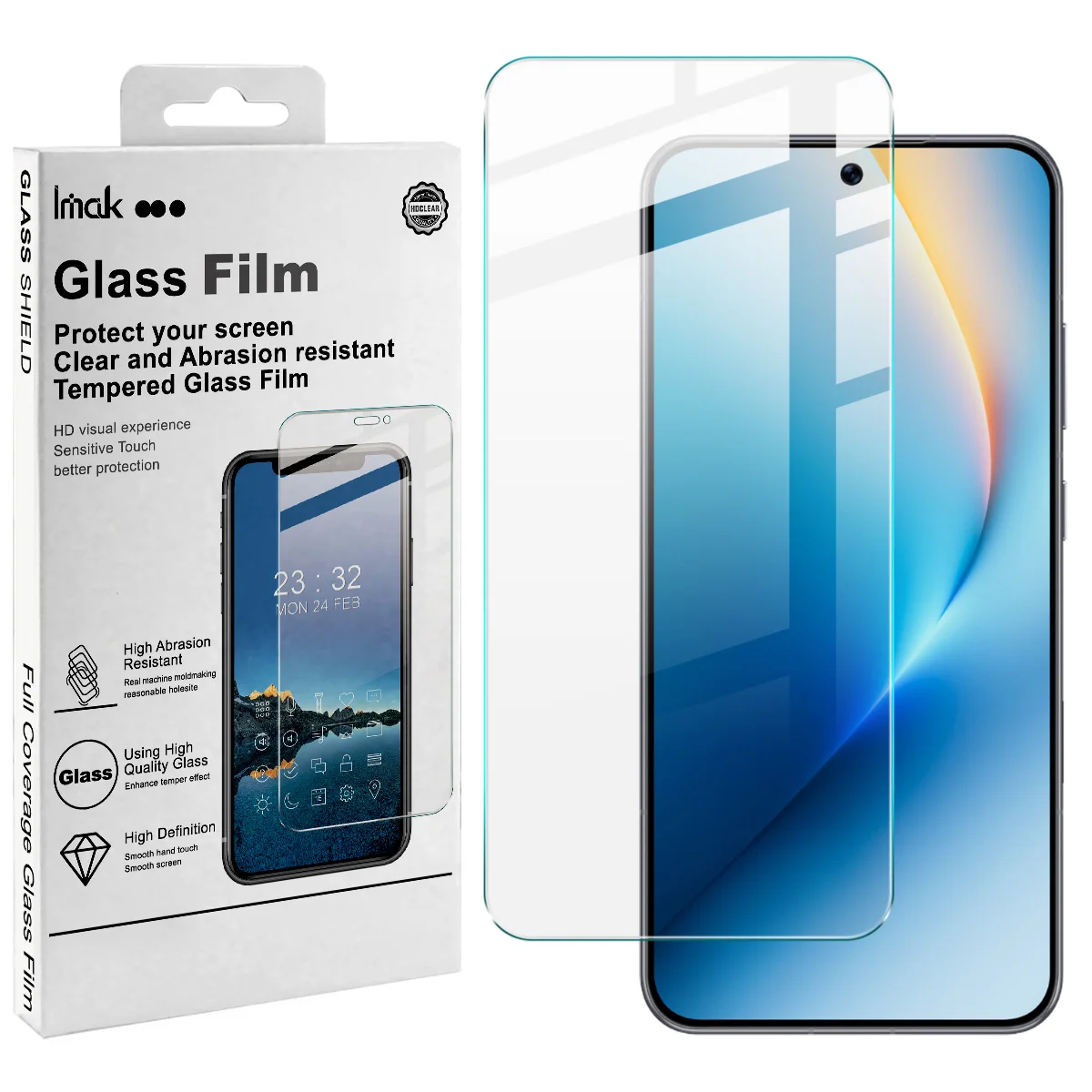 Tempered Glass for Honor WIN RT 5G IMAK H Screen Protector Film Support Fingerprint