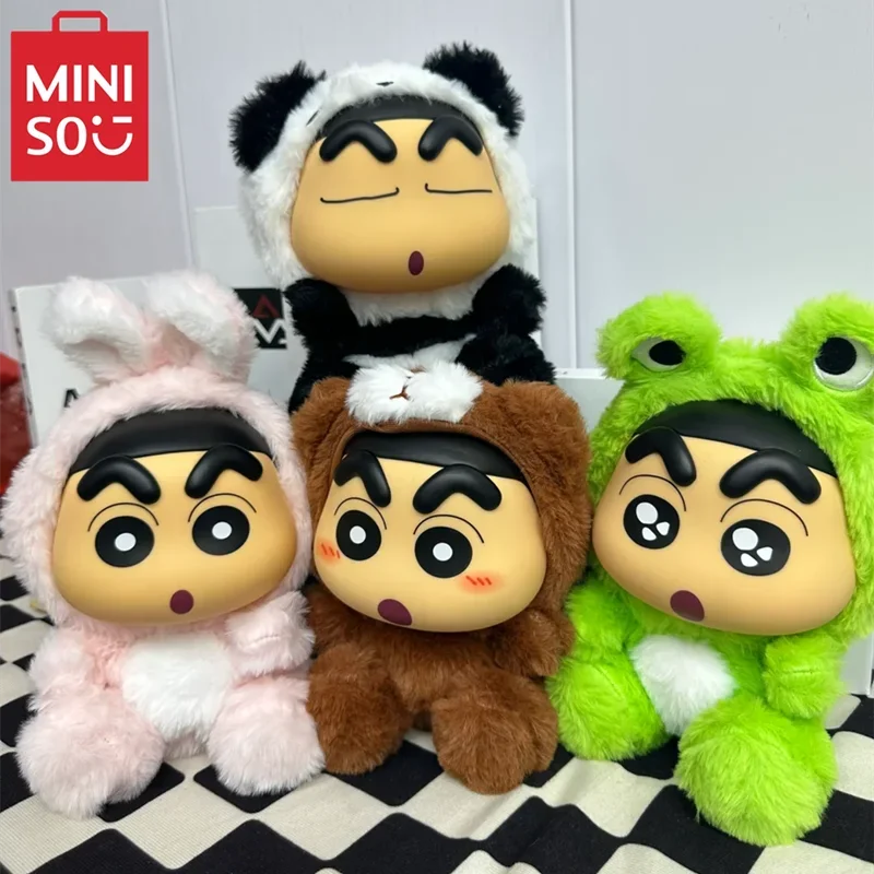 MINISO Blind Box Crayon Shin-chan Vinyl Plush Vol.1 Series Birthday Gift Kawaii Animal Doll Costume Children's Toys Animation