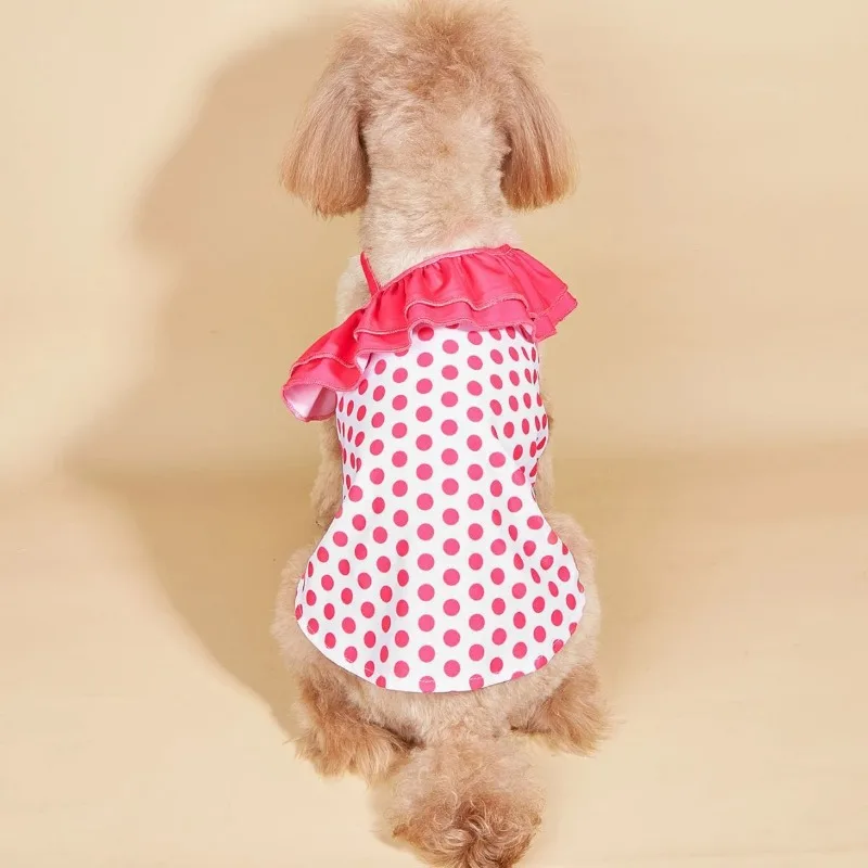Ins Pet Swimwear Dog Cat Breathable Tank Top Swimwear Puppy Clothes One Piece Sling Bikini Dress Set Dog Dresses For Small Dogs