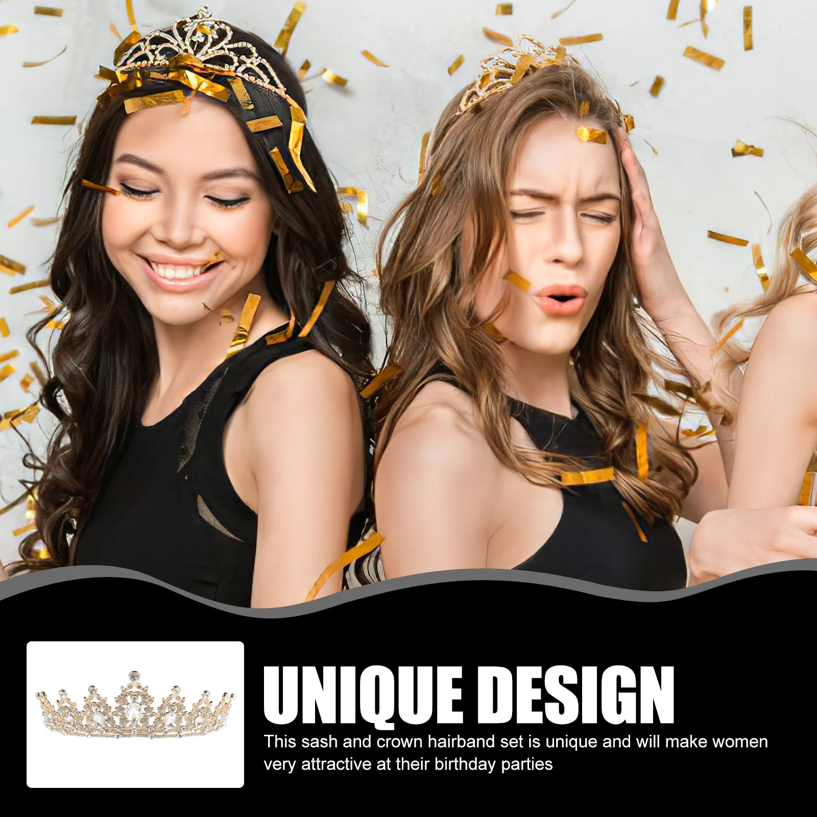 

Diamond Shoulder Strap Accessories Birthday Party Headpieces Crowns The Headband for Women Adult Princess