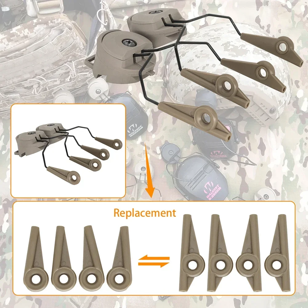 HEARING TACTICAL ARC Rail Adapter for Tactical Headset Walker's Razor Slim Hunting Headphone Electronic Shooting Earmuffs