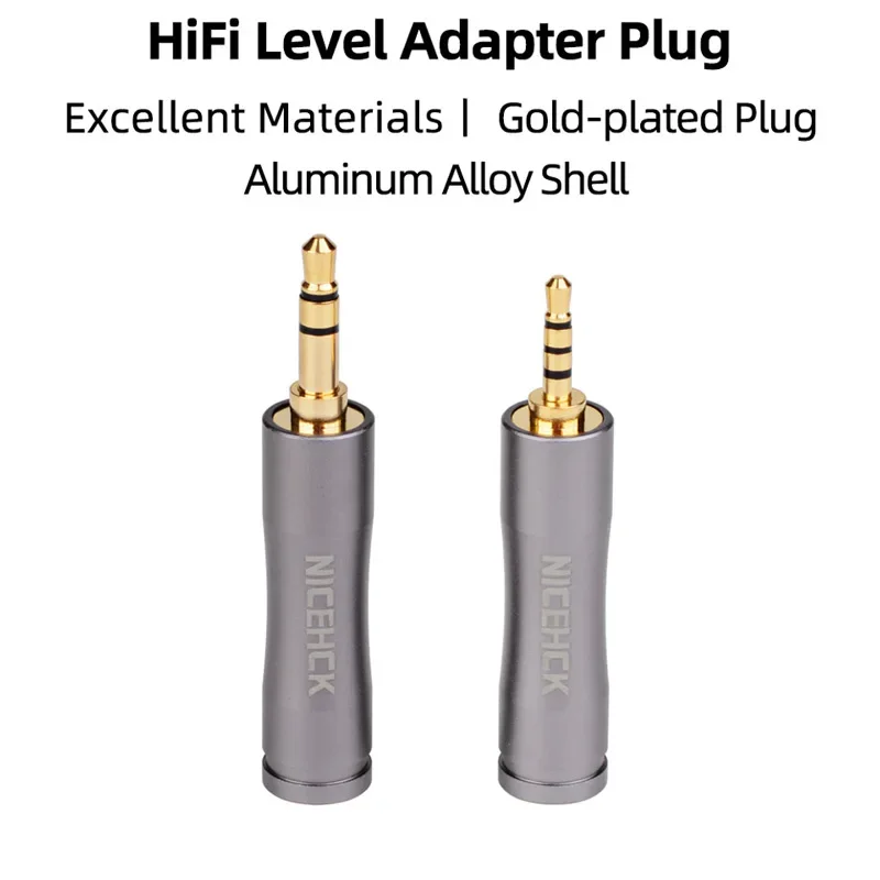 NiceHCK słuchawki hi-fi przejściówka 4.4mm żeńskie do 3.5mm 2.5mm drut malarski złącze pozłacane gniazdo Audio akcesoria douszne — zdjęcie produktu 2