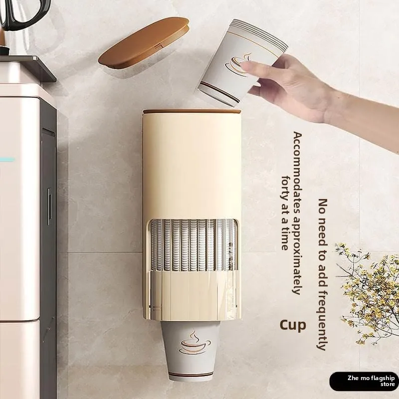 壁掛け式使い捨てカップホルダー-ペーパーカップオーガナイザーラック-ドリンクステーション-高級感-カップ収納-バーカウンター