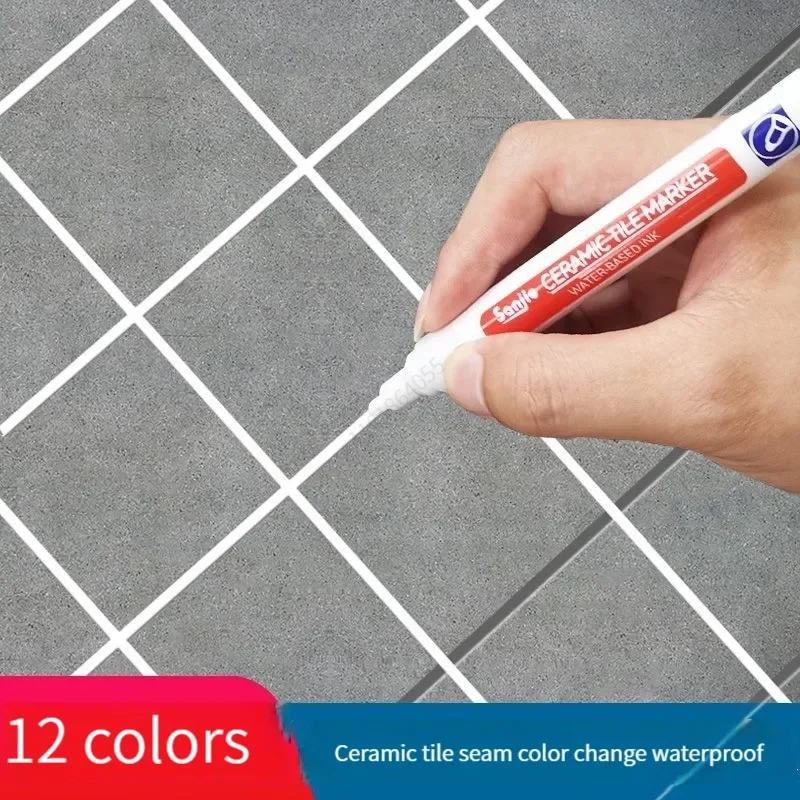 10Pcs Waterproof Tile Grout Marker Pens, Gap Repair Filling Paint Pens for Bathroom Porcelain Ceramic Tile Lines Restorer Seam