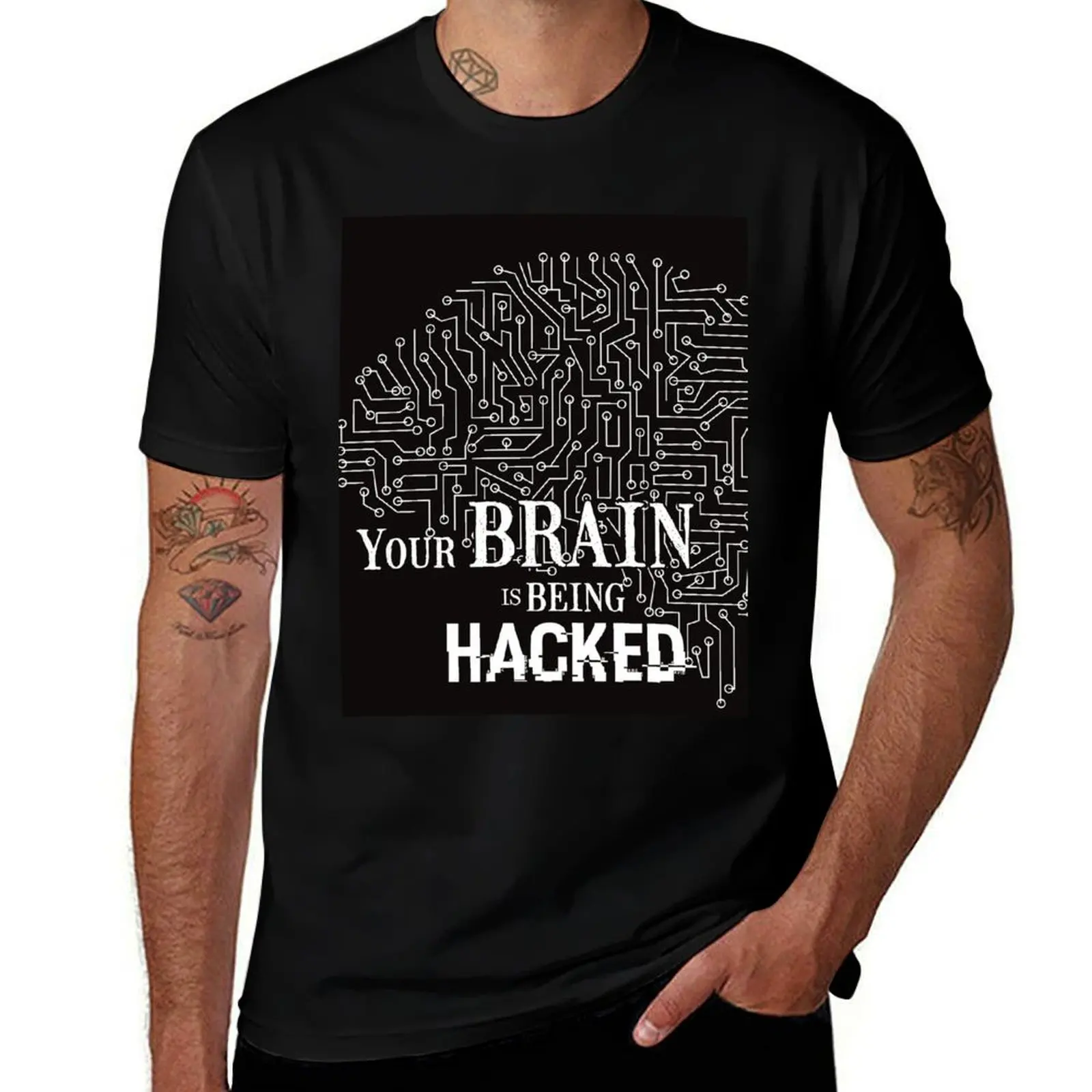 

Hacked Brain T-Shirt funny t shirts dark humor graphic t shirts for man t shirts for man graphic tees T-Shirt