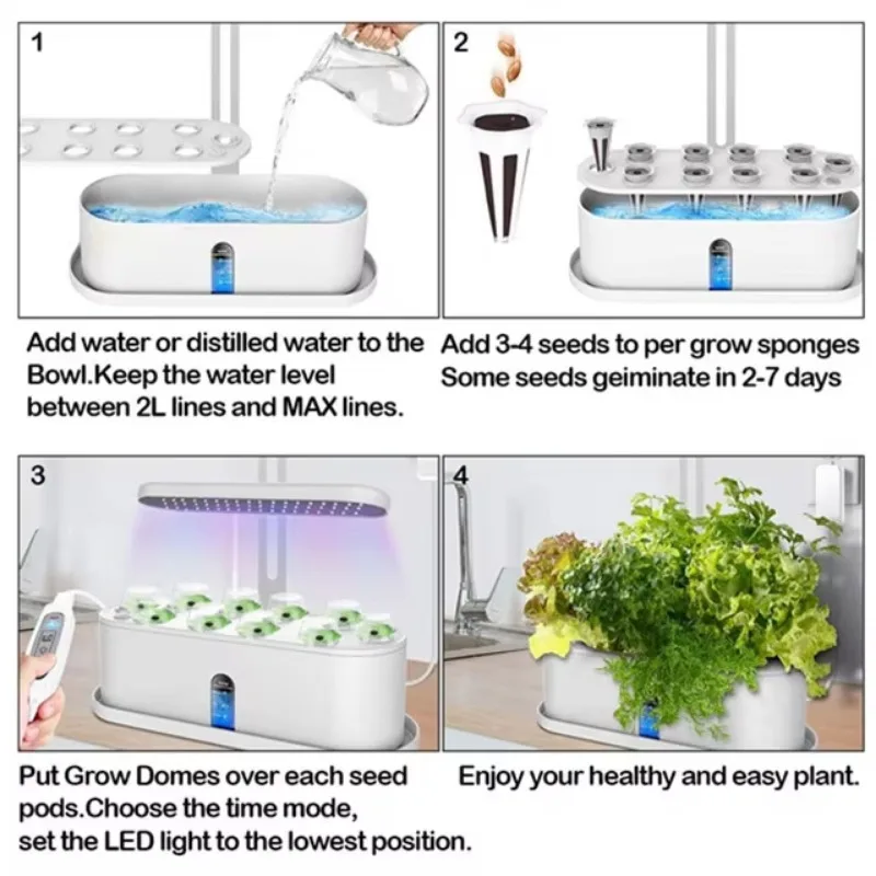 Grow Box Indoor Herb Vegetables and Fruit at Home Automatic Timer Height Adjustable Hydroponic Growing Systems