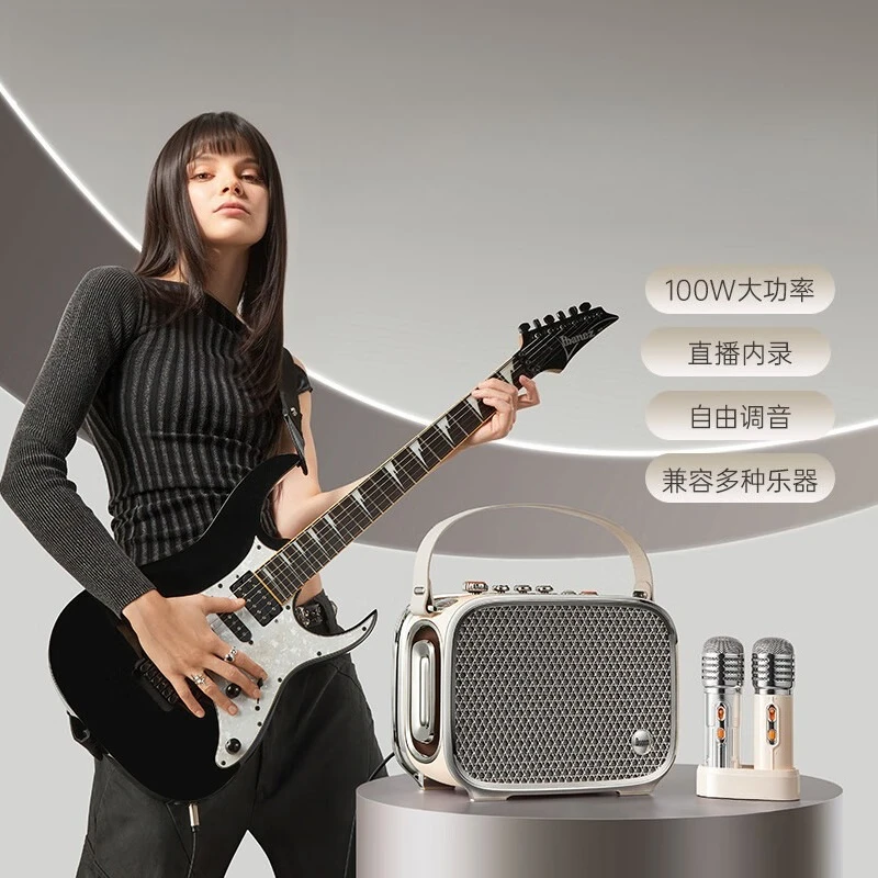 Play and sing speaker bluetooth home stereo microphone outdoor 100W y