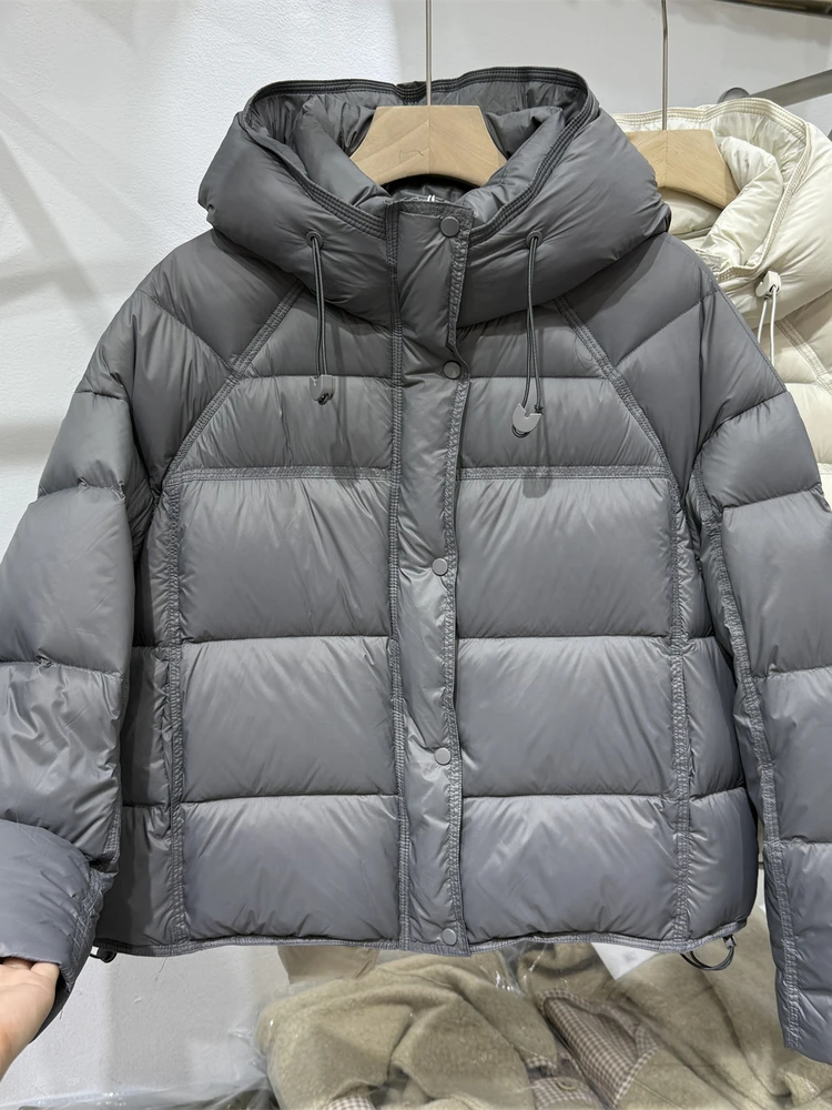 

Winter Thickened Short Puffer Jacket Women's Loose Fit Warm Casual Style Hooded Bread Coat Stylish Versatile Slimming Outerwear