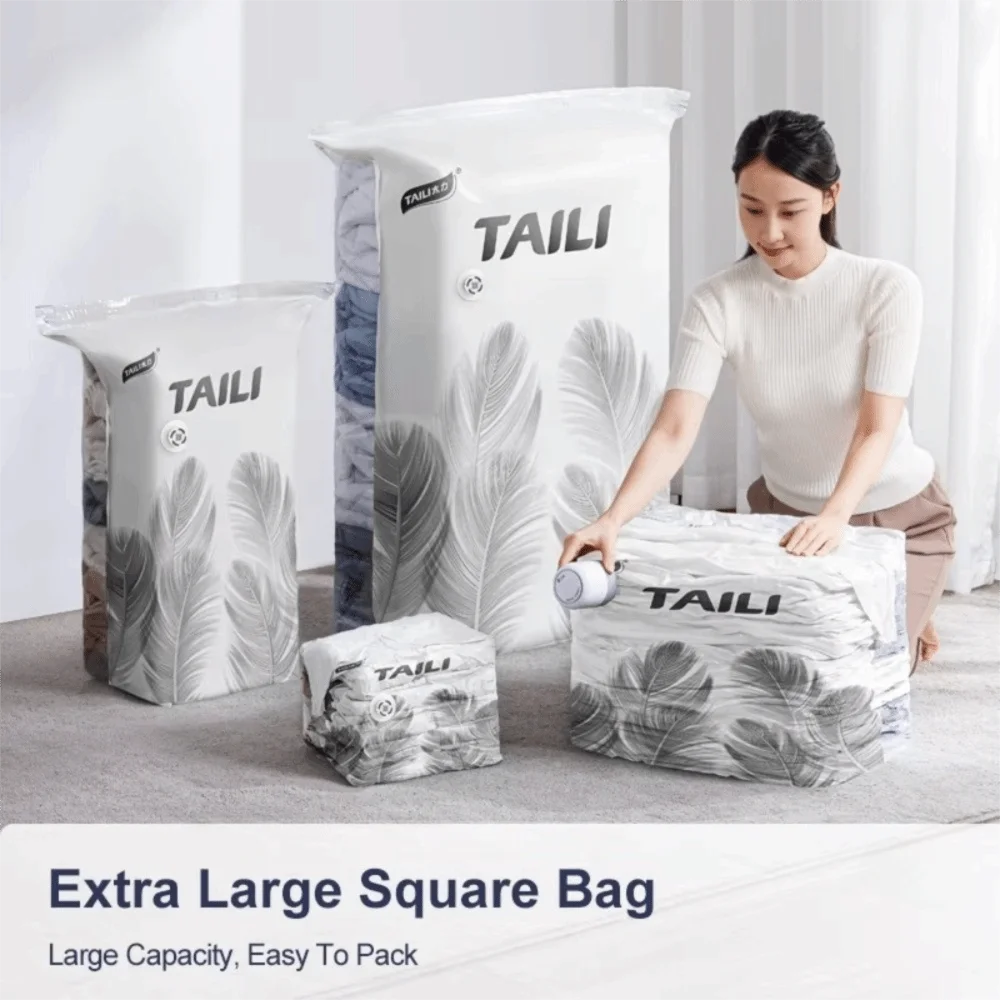 No Pump Vacuum Storage Bags Large Capacity Dust-proof Seal Compression Bag Space Saving Waterproof Clothing Seal Bag