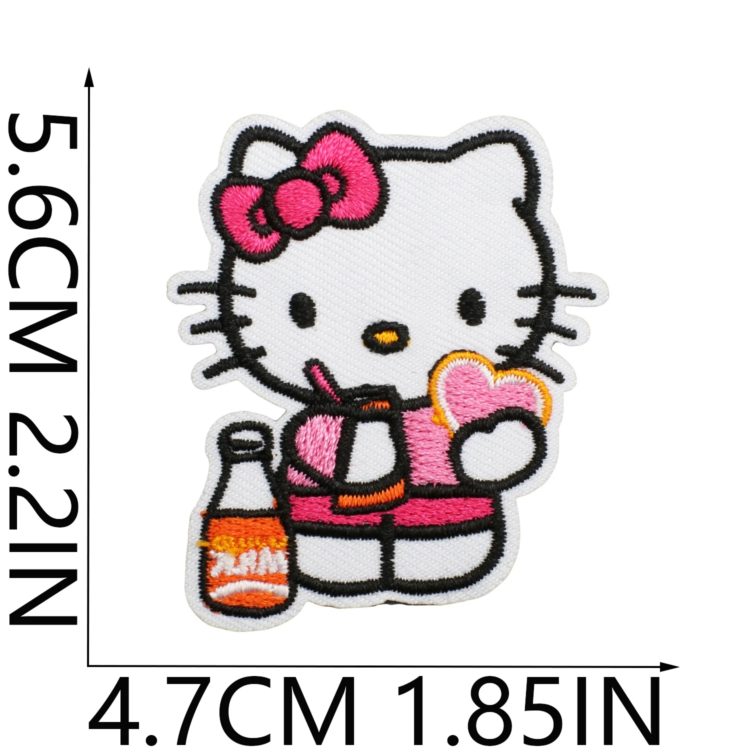 8pcs Mesuca Hello Cat Iron On Patches for Girls, Cute Embroidered Sew On Fabric Appliques for Clothes, Backpack, Hats & DIY Crafts, Kawaii Kids Clothing Patch Set