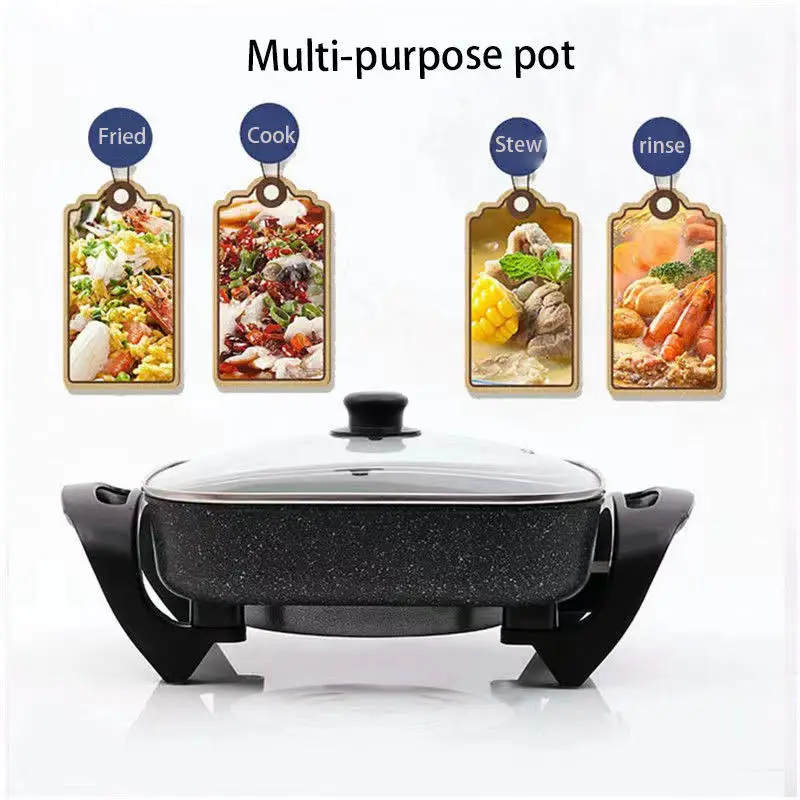 Multi-functional household electric cooking pot non-stick integrated frying hot