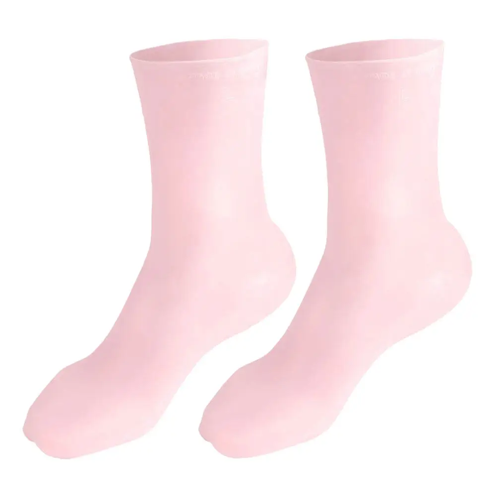 1Pair Skin-Softening Moisturizing Foot Socks Reusable Anti-Crack Spa Socks with Honeycomb Shock Absorption for Dry Feet