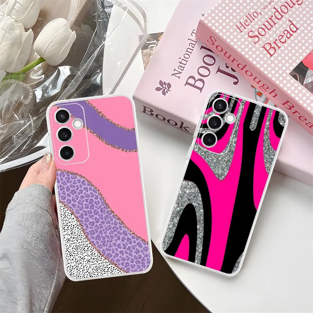 Luxury Stripes Shiny Phone Case for Samsung Galaxy S25 S24 S23 S22 S21Plus FE Ultra Soft TPU Clear Shockproof Cover
