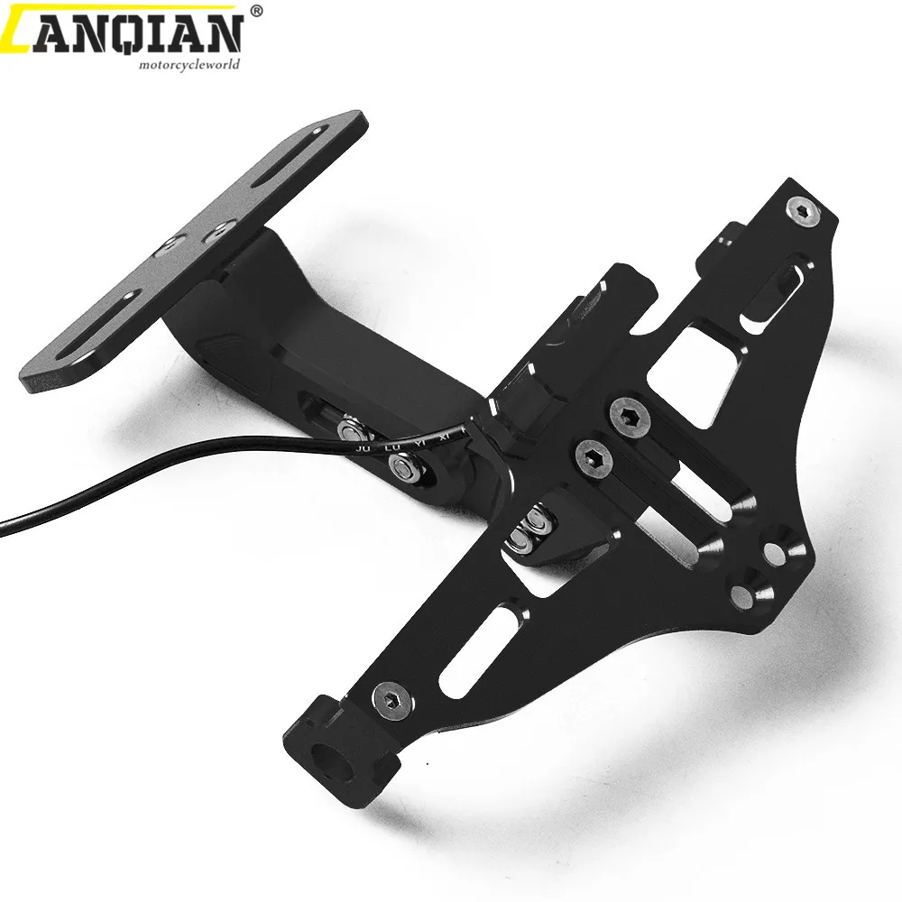 Motorcycle CNC License Holder Frame Number Plate Bracket With Led Light For Benelli Leoncino 500 BJ500 parts