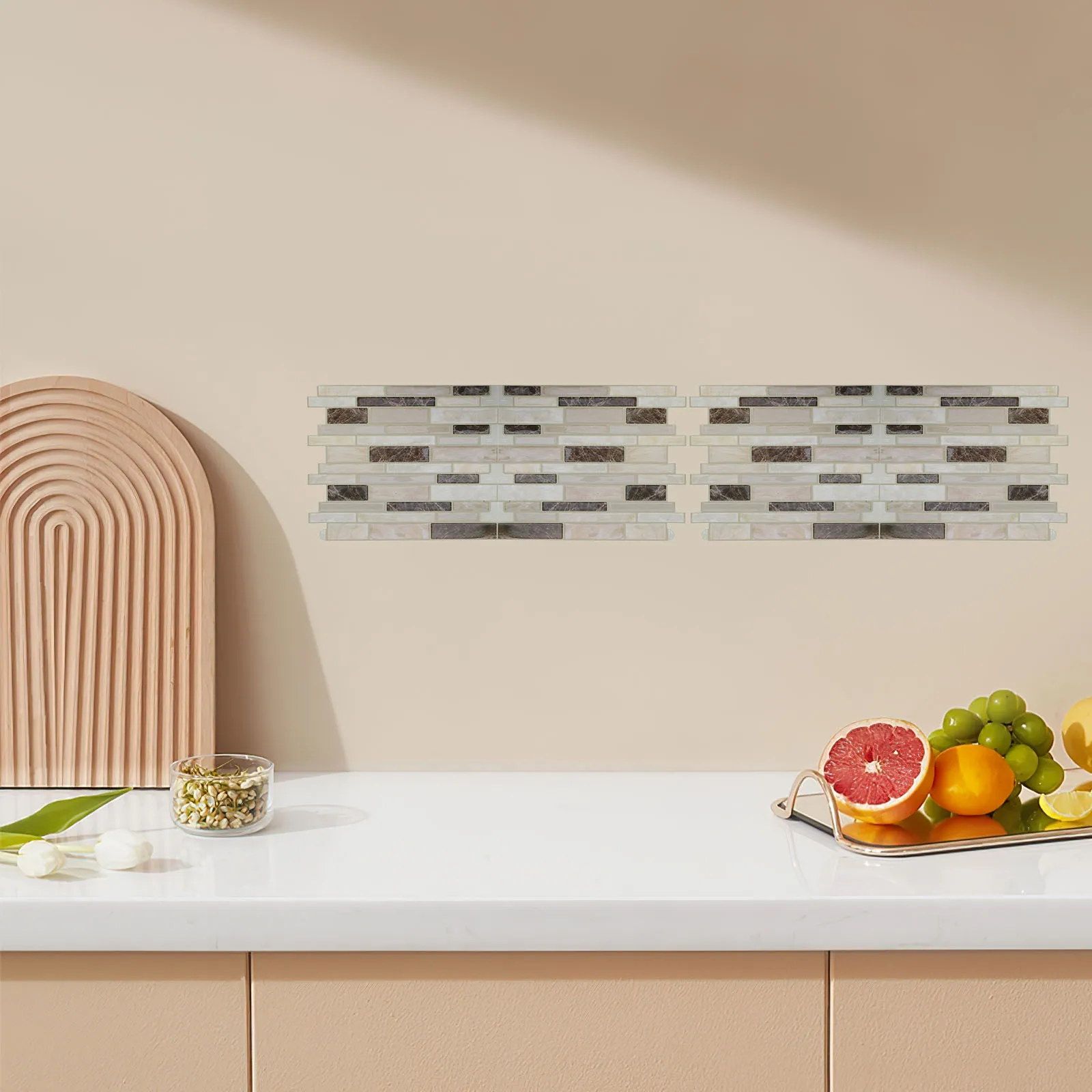 10 Pcs Marble Waterproof Wall Stickers Kitchen Self-adhesive Bathroom Tile Decals