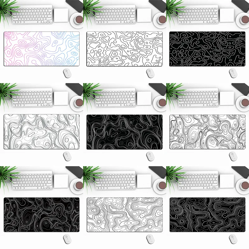 Large Mouse Pad Abstract Line Washable Non-slip Rubber Office And Gaming Computer Desktop Mat Desk Pad Computer Accessories