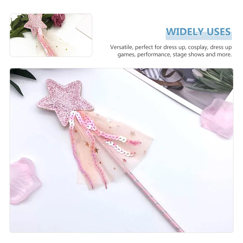 3pcs Props Fairy Star Tassel Design Girls Cosplay Party Favors Stage Performance Photo Prop Kids Play Accessories