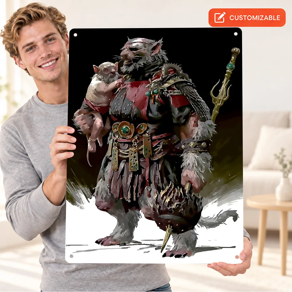 Black Myth Wukong Boar Warrior Textured Metal Poster Personalized Aluminum Sign Illustrated Wall Art For Console Gaming Corner