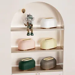 2024 New High Aesthetic Bathroom Living Room High-end Ins Tissue Box Spring Light Luxury Household Car Paper Drawer Box