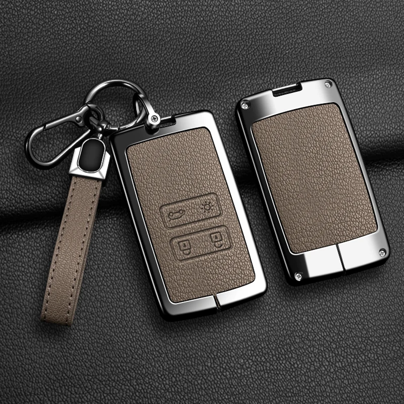 

Car Alloy Leather Key Case Cover For Renault Koleos Kadjar Captur Megane Talisman Espace Clio Zoe Scenic 4 Arkana Dacia Sandero