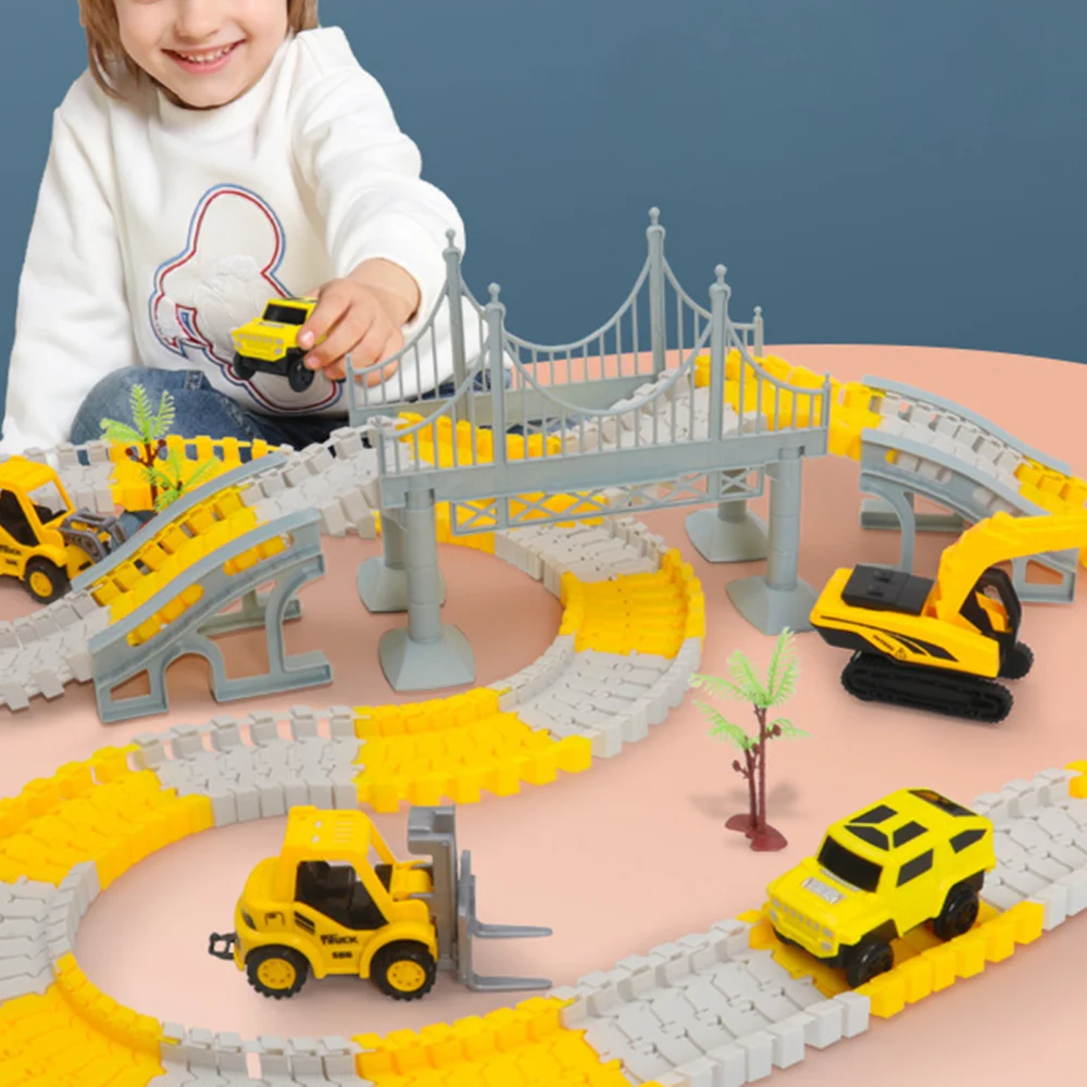 DIY Rail Track Sets Car Race Magic Brain Game Flexible Curved Creates Vehicles Toys Play Game Train Railroad Christmas Gifts Toy