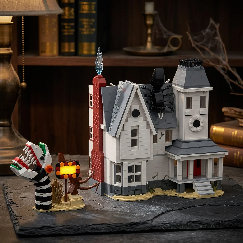 

MOC Haunted House Building Blocks Horror Scene Model with Monster Figure DIY Assembly Bricks Toy for Adults Kids Display Gift