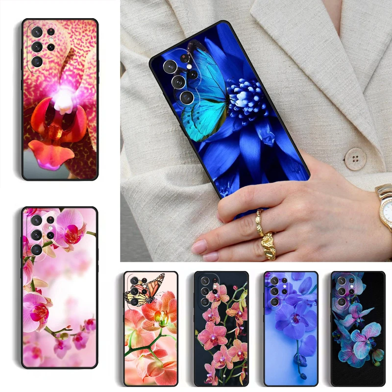 Orchid Flowers Phone Case for Samsung Galaxy S26 S25 Ultra S24 S23 S22 S21 Plus Note 10 Bumper Cover