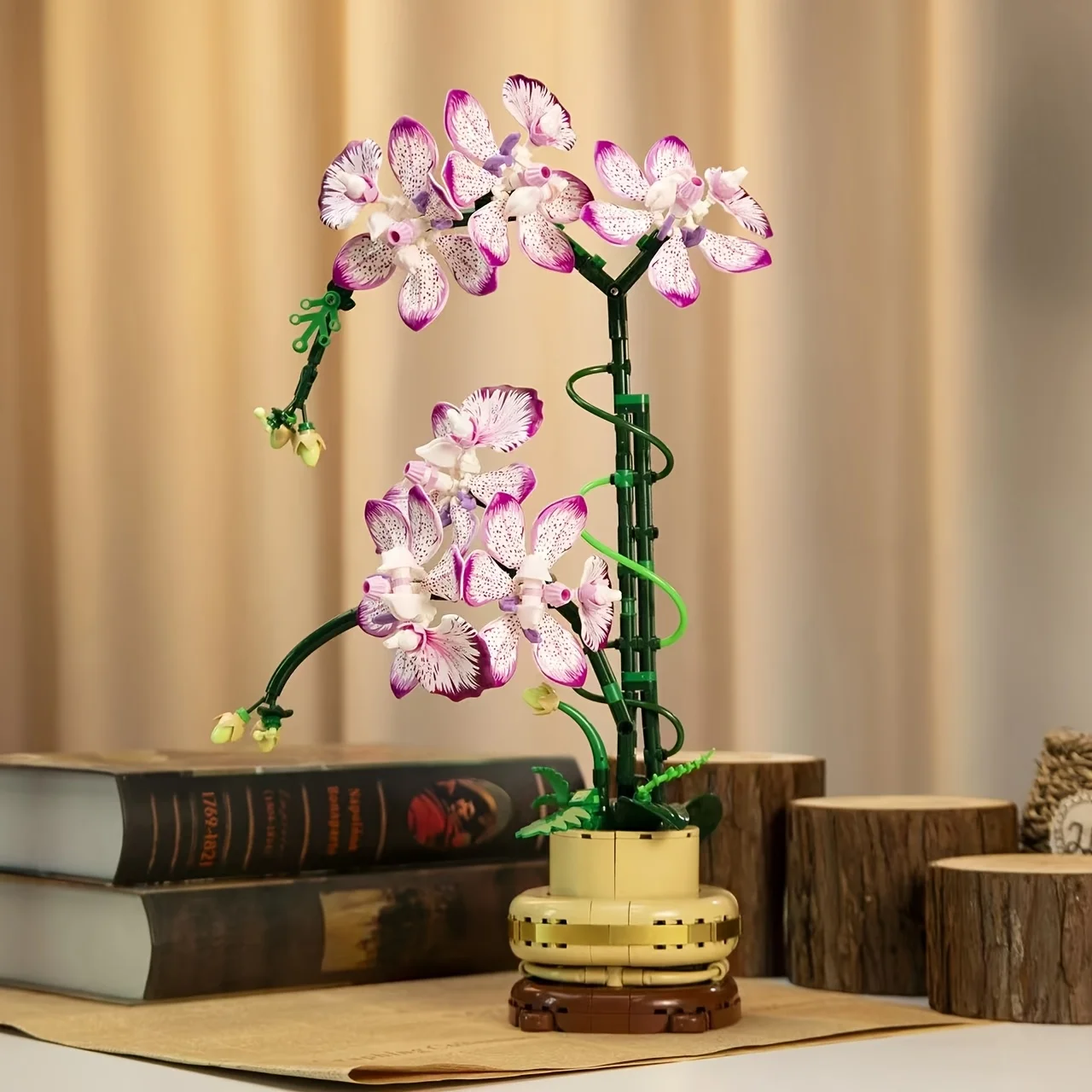 

Cymbidium Orchid Bouquet Building Block Set, Plant Series Home Decoration Artificial Plants, Ideal Gift for Christmas, Mother's Day, Anniversary, Birthday