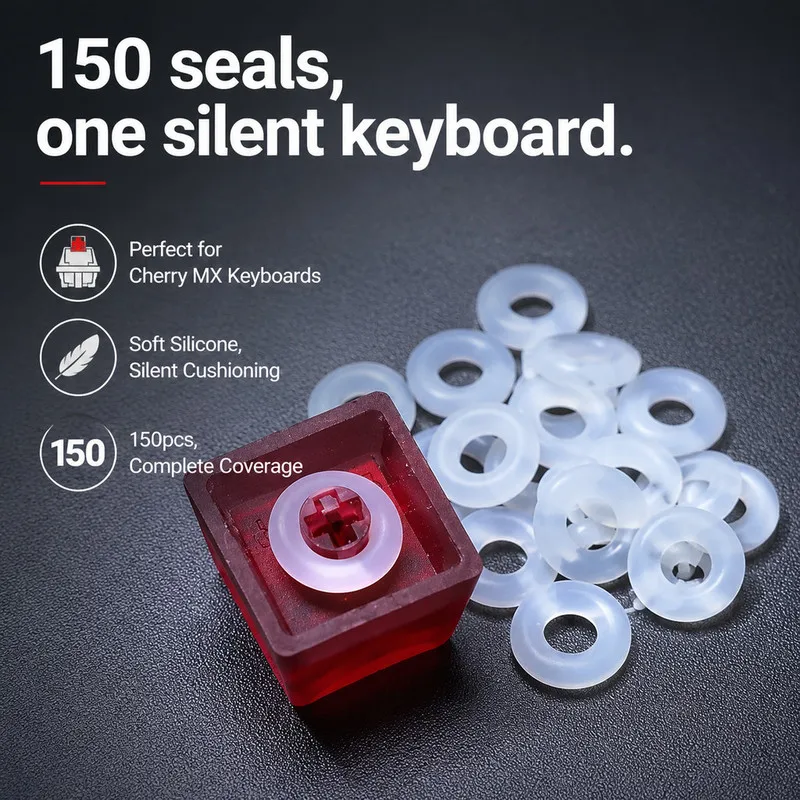 Ready Stock150 Pcs Rubber O-Ring Dampers Keycap Reduce Noise Mechanical keyboard oring Silencing Dampener Damper Less