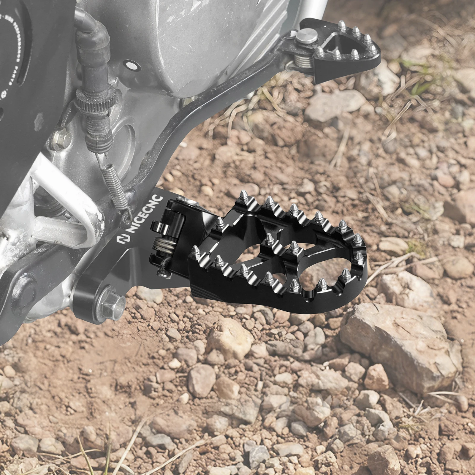 NICECNC Motorrad-Fußrasten, Fußstützen, Pedale für Honda XR650L 1993-2025 CR80R CR85R XR250R XR400R XR600R XR650R – Detail 8