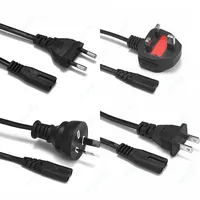 EU US AU UK Plug AC Power Supply Cord IEC C7 Figure 8 Power Adapters Cable For Battery Chargers Daylight Lamp LED Projector
