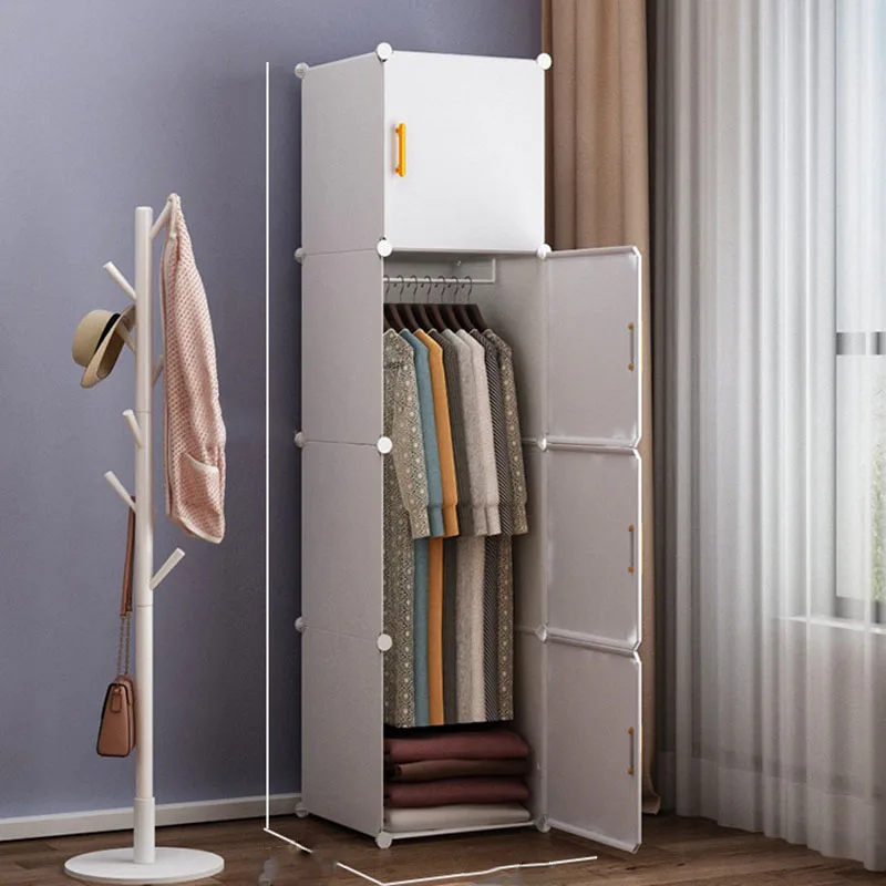 @9Plastic Storage Wardrobe Living Room Organizer Bedroom Clothes Cabinet Open Display Wardrobe Modern Muebles Muebles