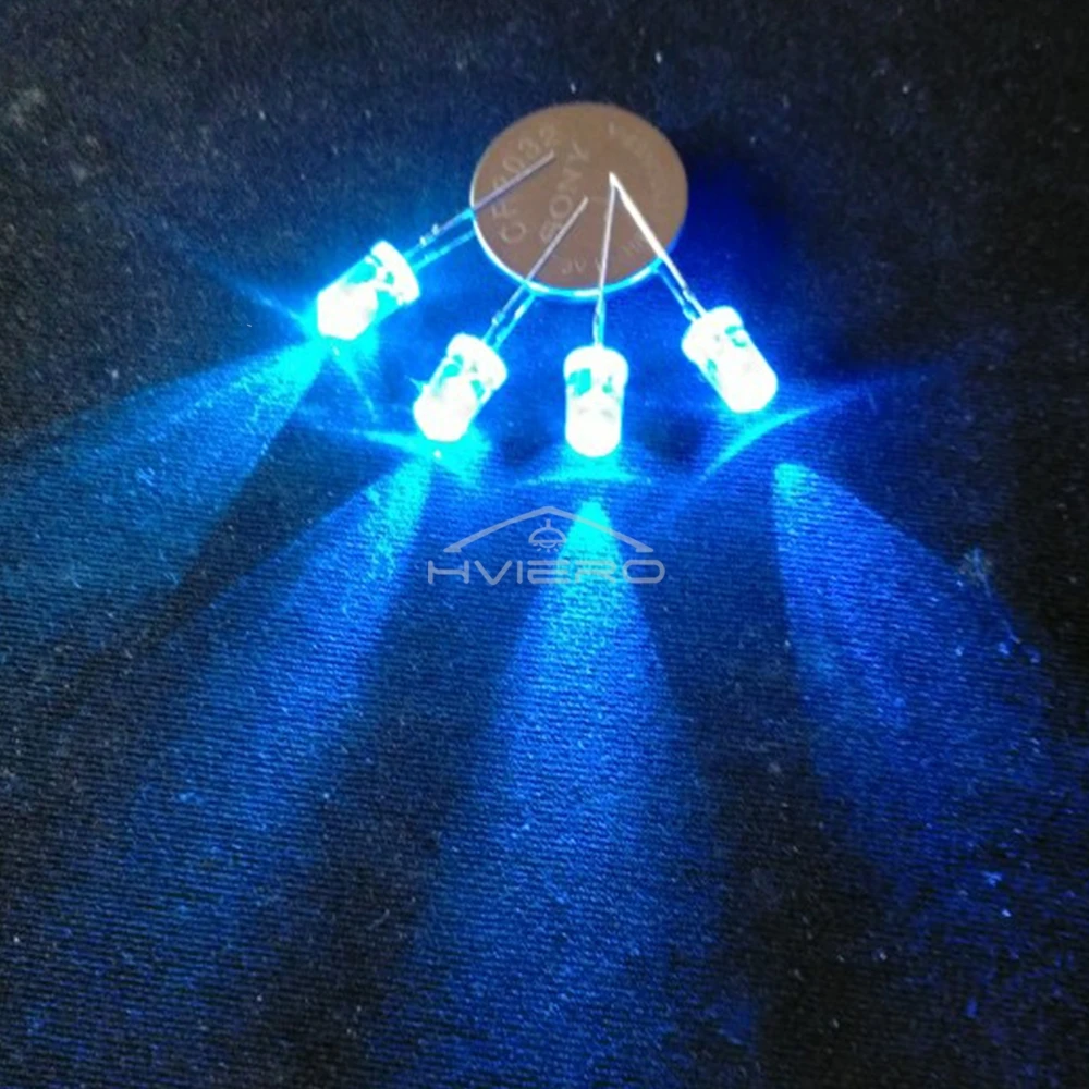 100X F5 5mm Okrągły Biały Czerwony Zielony Niebieski Żółty Różowy Woda Przezroczysta Dioda Led Super Jasne Diody Emitujące Światło 6000-6500k Żarówka Lampa — zdjęcie 4