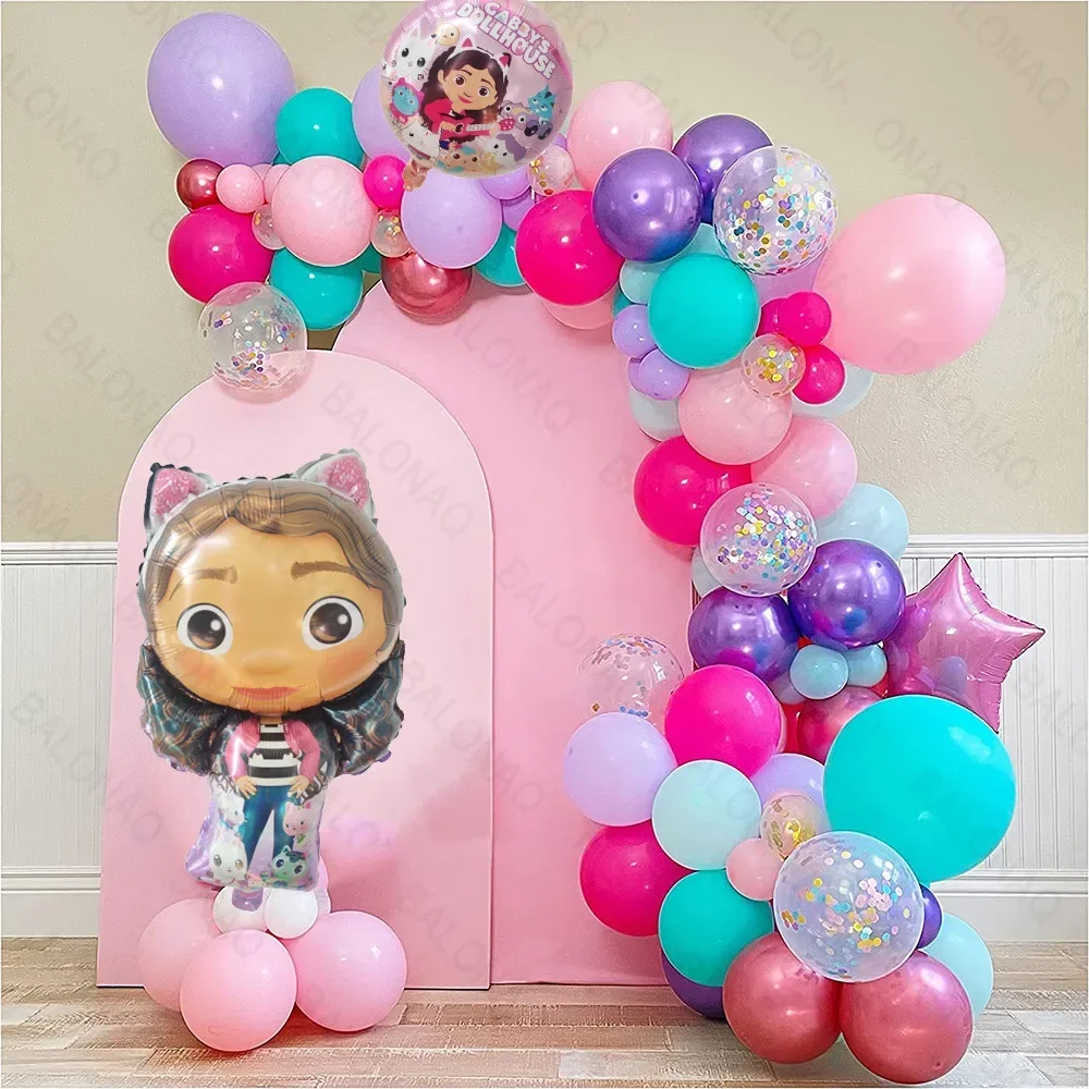 Gabby Dollhouses Birthday Balloons Girls New Anime Digit 1-10 Party Decoration Baby Shower Gender Reveal Ballons Kids Toys Gift