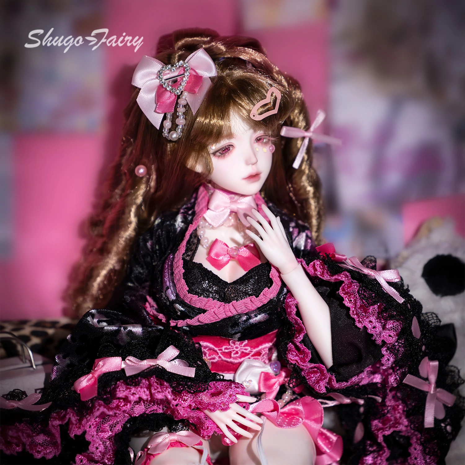 دمية BJD 1/4 Elaina Y2K Shibuya Gal مجموعة كاملة على طراز المجلات اليابانية الرجعية لدمية Joan Body الأصلية من ShugaFairy