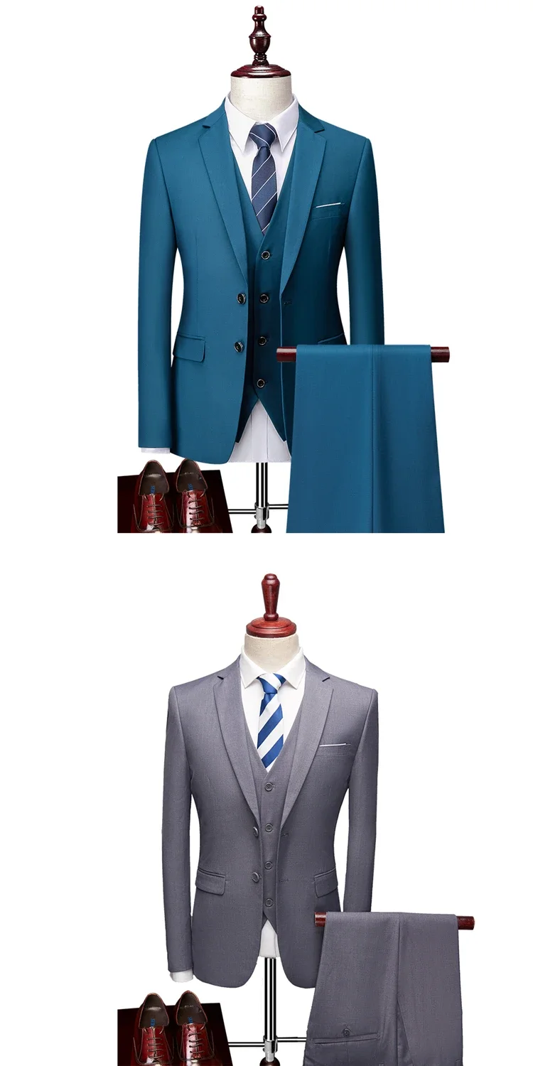 Herren Formeller Slim Fit Smoking Anzug Männlicher Bräutigam Hochzeitsanzug Hochwertige Trauzeugen Luxus Kleidung Business Bankett Party Anzug – Detail 11