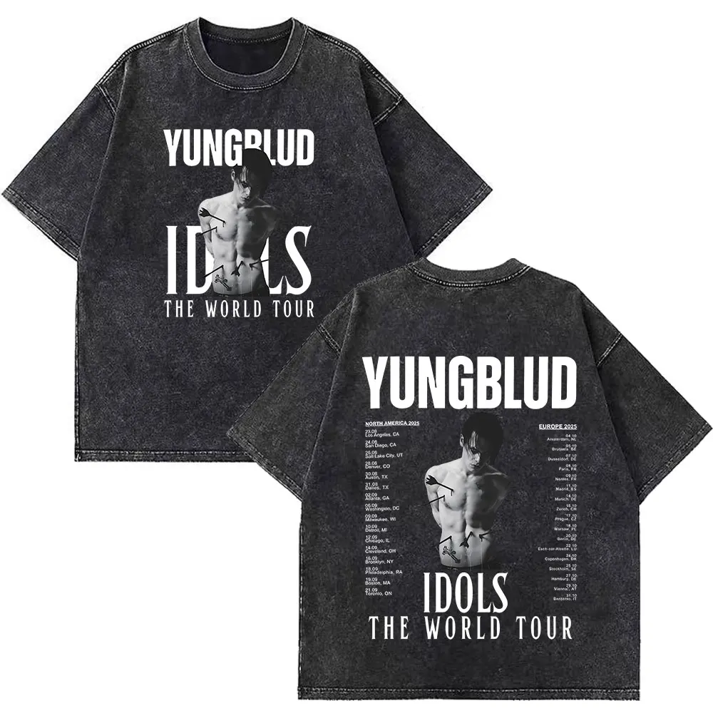 Yungblud idols the world tour 2025 merch retro lavado t camisa das