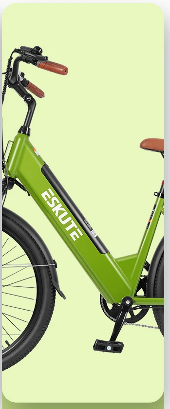 Eskute C100 Plus Elektrische Fiets 250W 36V 13Ah 26*2.1" Laag instapmodel Lichtgewicht Stijlvolle Kleur Stadsfiets Mechanische Schijfremmen 7-versnellingen 25km/u