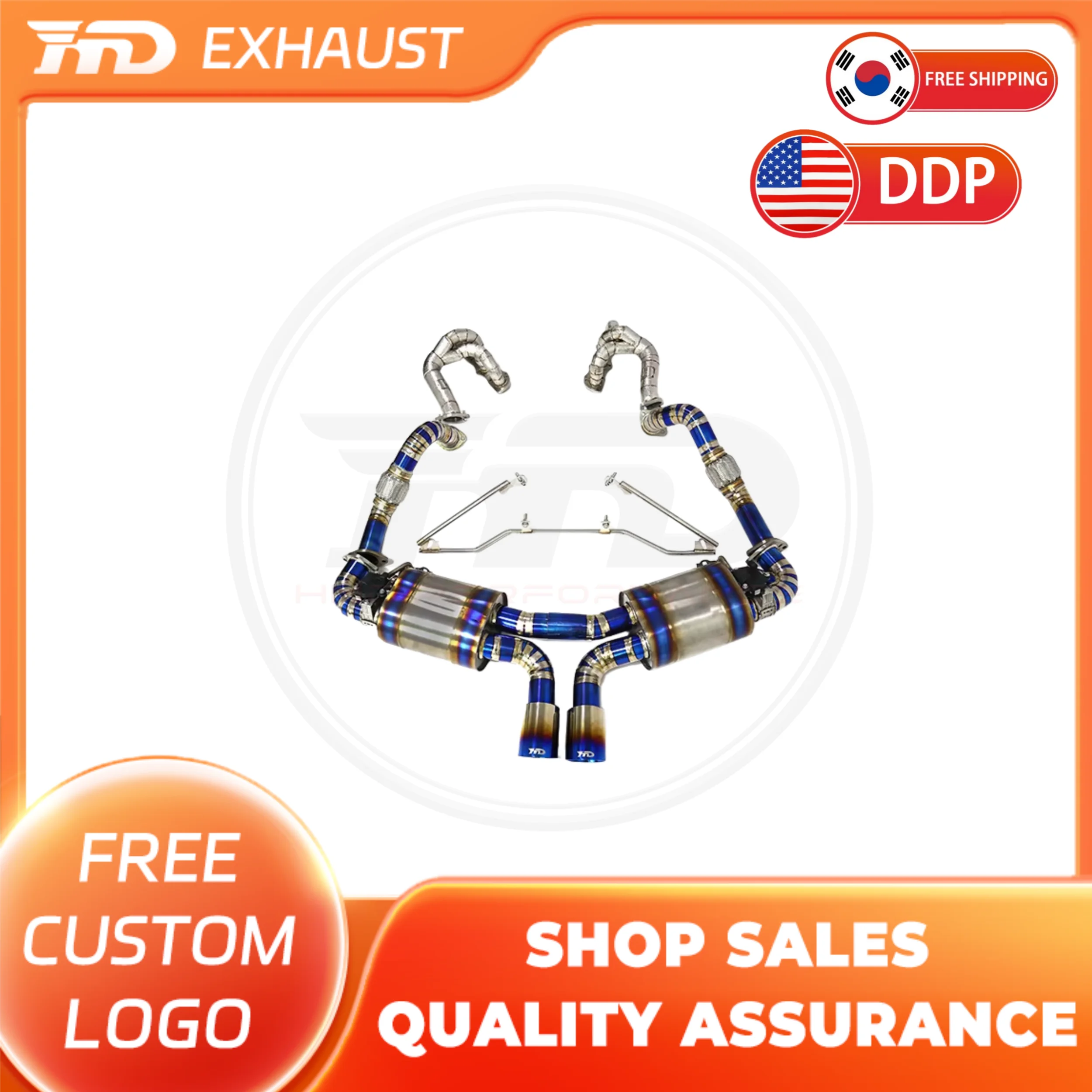 

HMD titanium alloy Exhaust System Header Manifold Downpipe and Catback Exhaust for Porsche Cayman Boxster S GTS 981 3.4L 2013+
