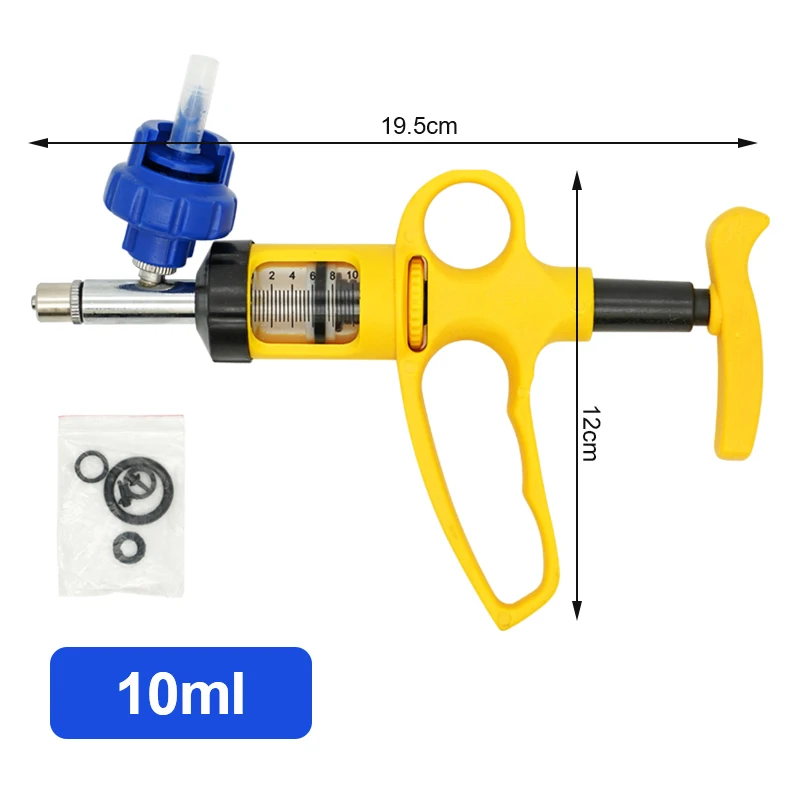 5ml/10ml Veterinary Drench Gun Animal Continuous Syringe Injector Infusion Device Pig Cattle Sheep Chicken Vaccine Injection