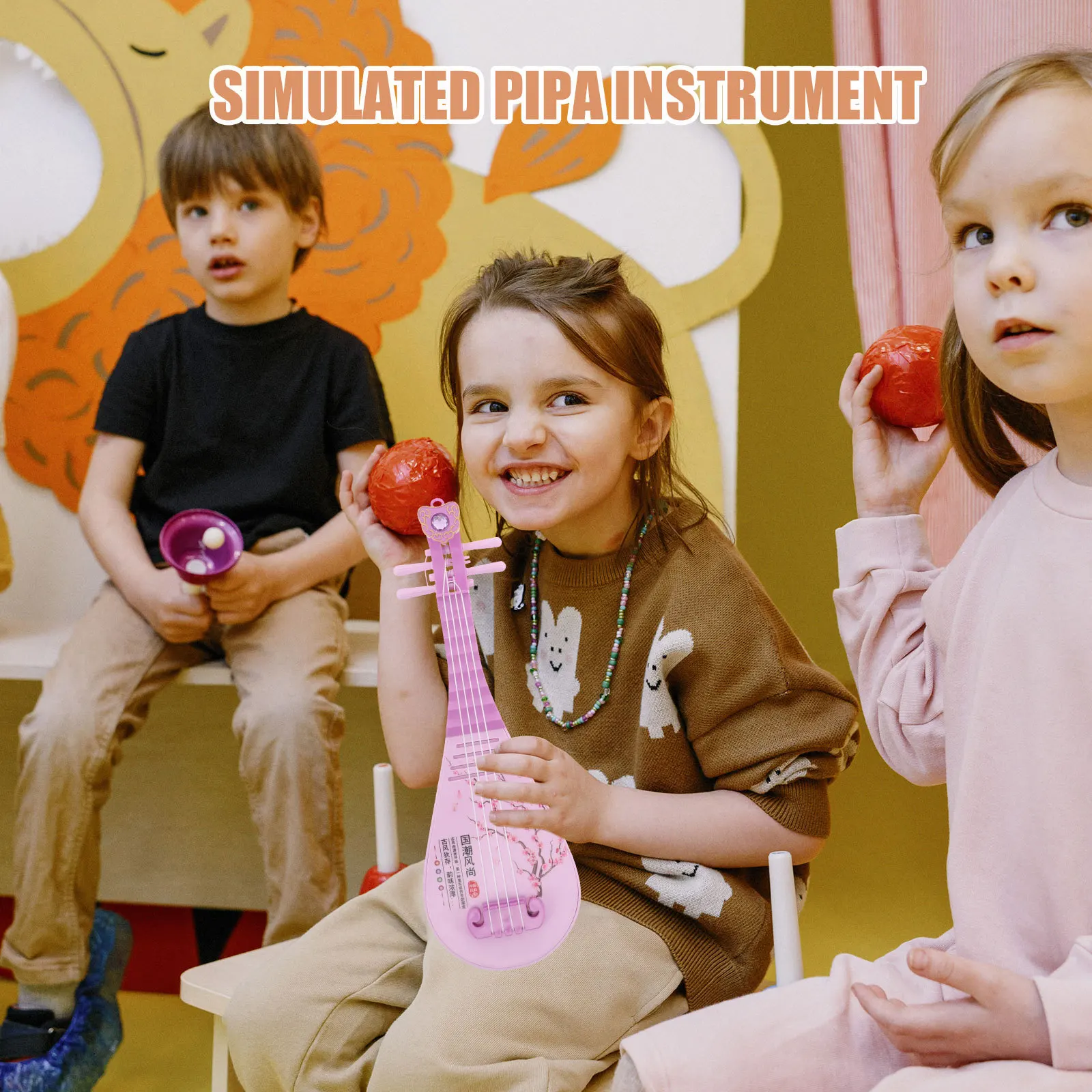 

2pcs Children'S Early Education Pipa Realistic Sound Light Interactive Musical Instrument For Kids Toddler Montessori