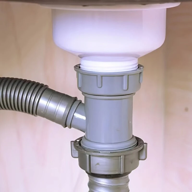 1/2/3 buah adaptor pipa pembuangan wastafel dapur berbentuk Y konektor cabang selokan ke laki-laki konektor Fitting Aksesori