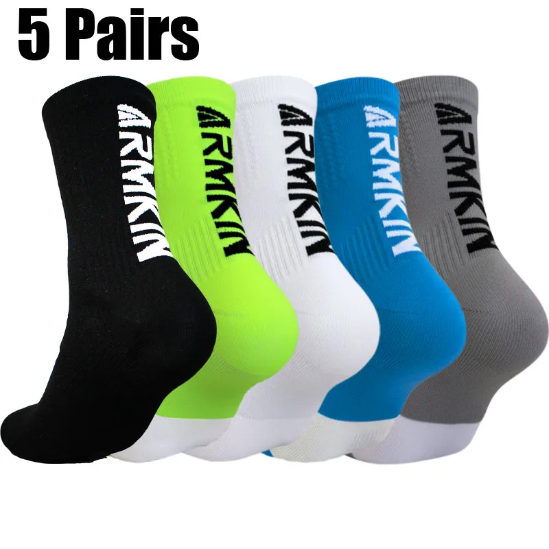 5 Pairs ARMKIN New Men/Women Cycling Socks Bike Compression Road Bike Running Outdoor Mtb Long Racing Sport Socks SIZE 36-44
