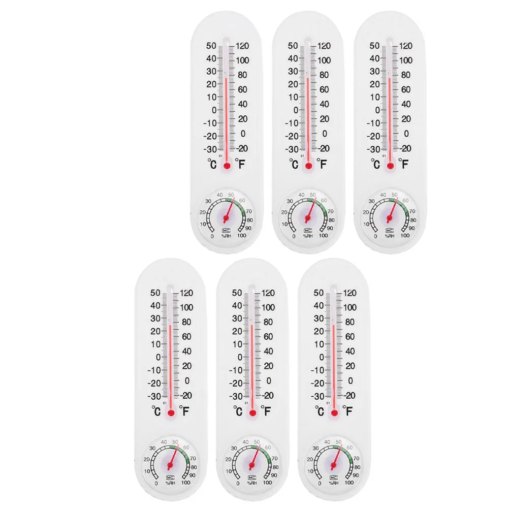 

6pcs Temperature Humidity Meter Wall mounted Durable Hygrometer for Indoor Outdoor Greenhouse Balcony Patio Thermometer Gauge