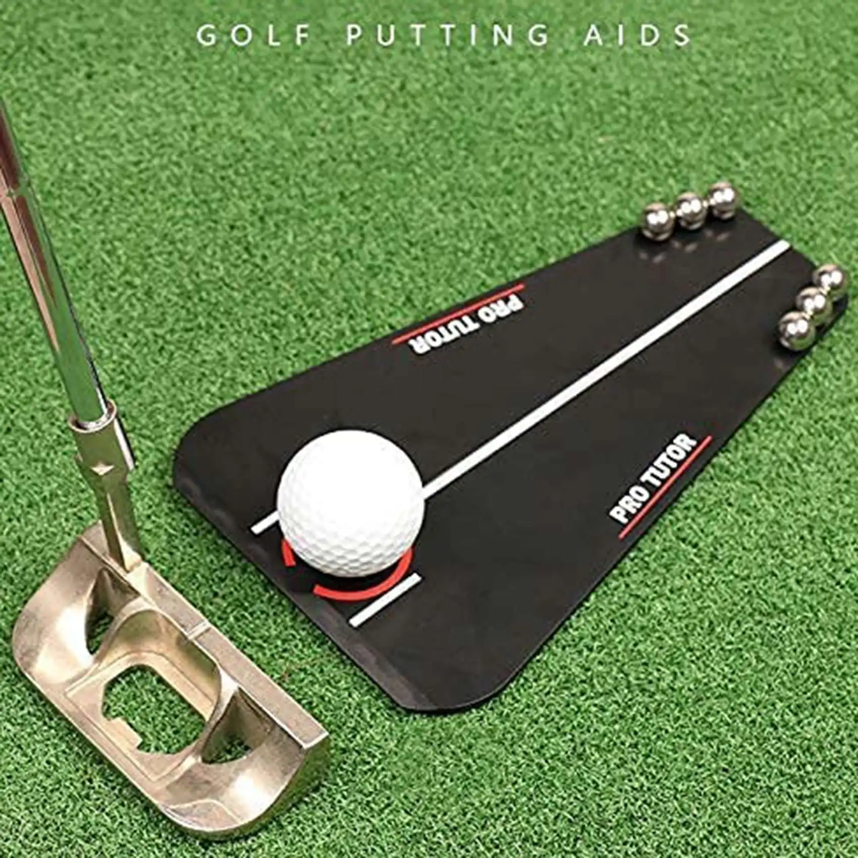 Ayudante de Putting de Golf con estuche de cremallera gratis, Ayuda de entrenamiento de Putting de Golf para interiores y exteriores