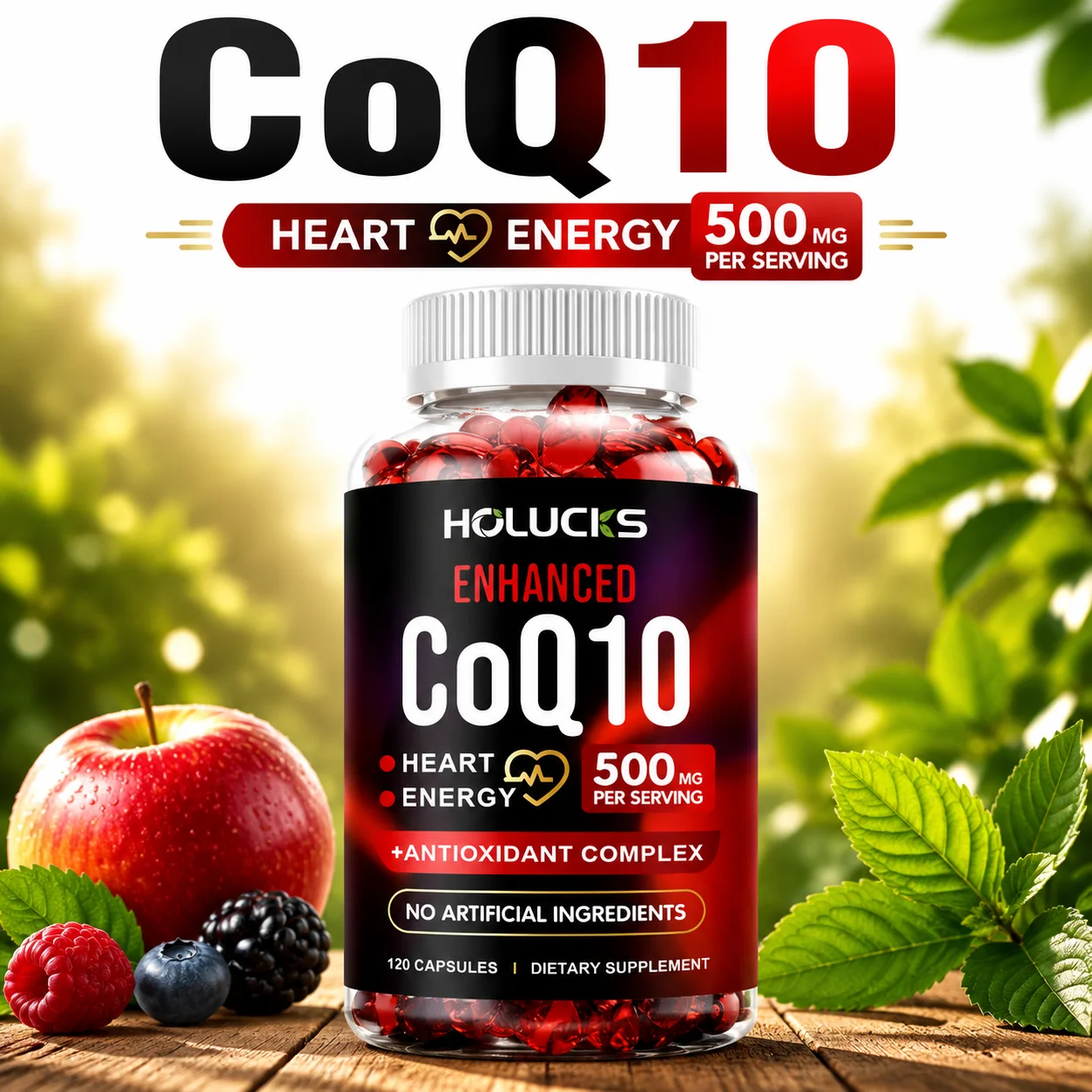 High Potency COQ10 Capsules, with Turmeric, Trans-Resveratrol, Antioxidant & Cognitive Health Support, Overall Wellness