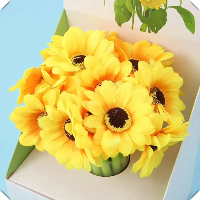 16PCS Korean Version Of The Sunflower Silica Gel Pen Creative Simulation Chrysanthemum Sunflower Soft Pen Stationery Gel Pens