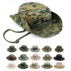 Hotsale kamuflażowe czapki kapelusz typu Bucket Panama Boonie Multicam kapelusz na lato polowanie na wędrówki na świeżym powietrzu kamuflaż męskie