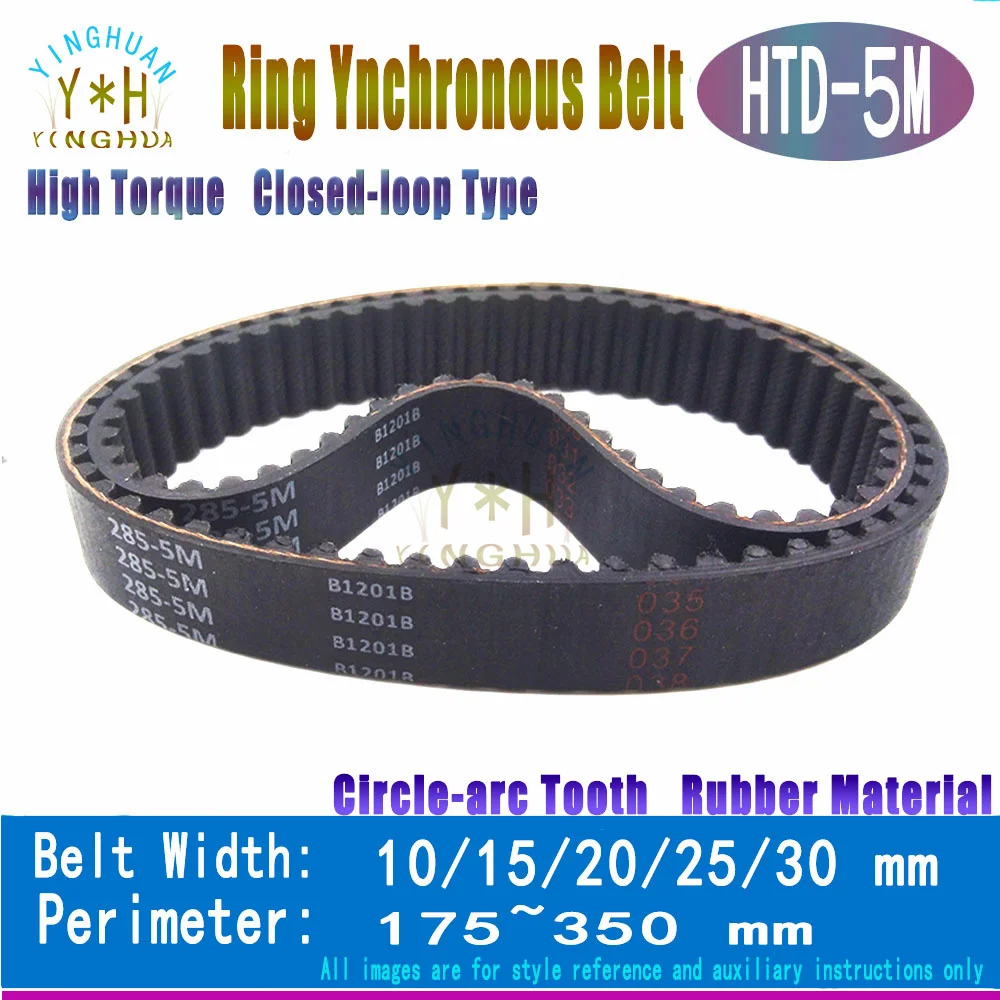 

HTD 5M Rubber Timing Belt Pitch Length LP=175 To 350 MM Width 10 15 20 25 30 MM 5M Synchronous Rubber Toothed Transmission Belt