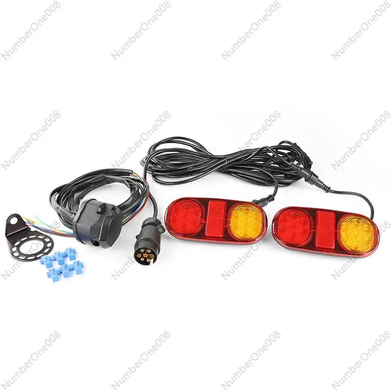 

7-контактный разъем для прицепа, европейский тип, 12В, водонепроницаемый, для подключения фаркопа, автодома, яхты, каравана, задних фонарей, стоп-сигналов, указателей поворота